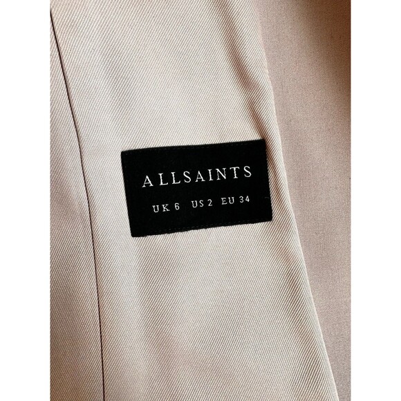 All Saints Pink Aleida Lightweight Tri Blazer Open Front Jacket Women’s Size 2 - Picture 7 of 13